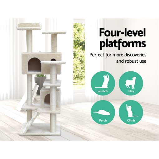 i.Pet Cat Tree Scratching Post Scratcher Tower Condo House Furniture Wood