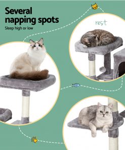 i.Pet Cat Tree Tower Scratching Post Scratcher Wood Condo House Bed Trees