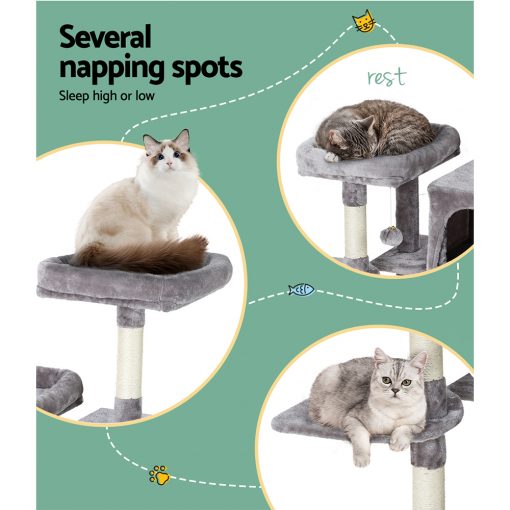 i.Pet Cat Tree Tower Scratching Post Scratcher Wood Condo House Bed Trees