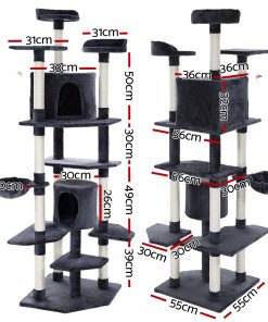 i.Pet Cat Tree 203cm Trees Scratching Post Scratcher Tower Condo House Furniture Wood