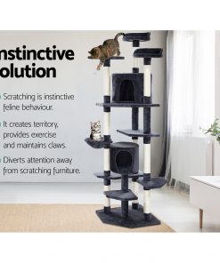 i.Pet Cat Tree 203cm Trees Scratching Post Scratcher Tower Condo House Furniture Wood