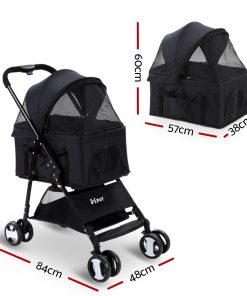 i.Pet Pet Stroller Dog Carrier Foldable Pram 3 IN 1 Middle Size