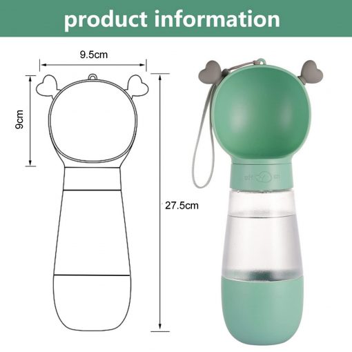 Portable Dog Water Bottle with Food Container Leak Proof Dog Water Dispenser