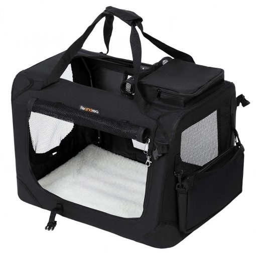 FEANDREA Dog Kennel Transport Box Folding Fabric Pet Carrier