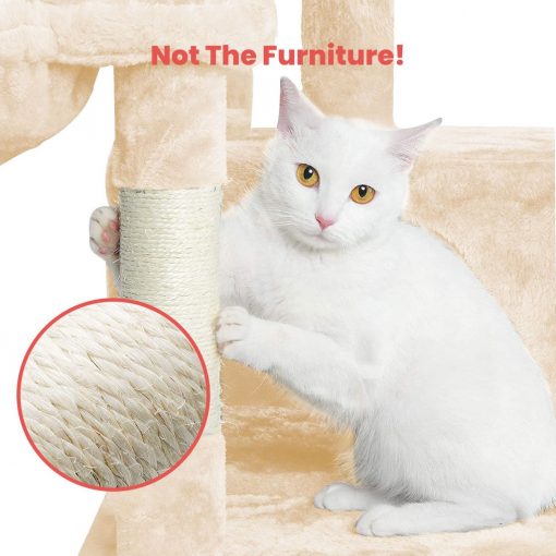 FLOOFI 150cm Plush Cat Condo Cat Tree Beige FI-CT-157-BJ