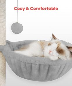 Floofi 155cm Plush Cat Condo Cat Tree Light Grey FI-CT-172-ZZ