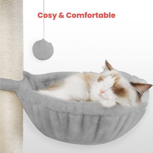 Floofi 155cm Plush Cat Condo Cat Tree Light Grey FI-CT-172-ZZ