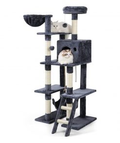 Floofi 155cm Plush Cat Condo Cat Tree Dark Grey FI-CT-173-ZZ