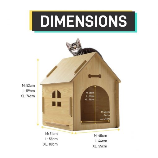 Floofi Wooden Pet House No Door - Yellow