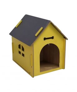 Floofi Wooden Pet House No Door - Yellow