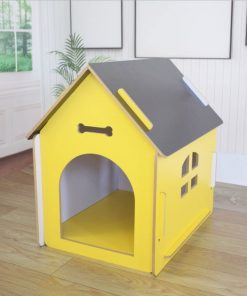 Floofi Wooden Pet House No Door - Yellow