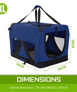 Paw Mate Blue Portable Soft Dog Cage Crate Carrier