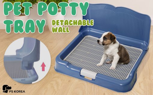 PS KOREA Blue Dog Pet Potty Tray Training Toilet