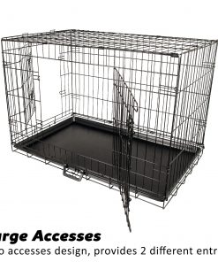 Paw Mate Wire Dog Cage Crate 24in with Tray + Cushion Mat + Cover Combo