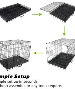 Paw Mate Wire Dog Cage Crate 24in with Tray + Cushion Mat + Cover Combo