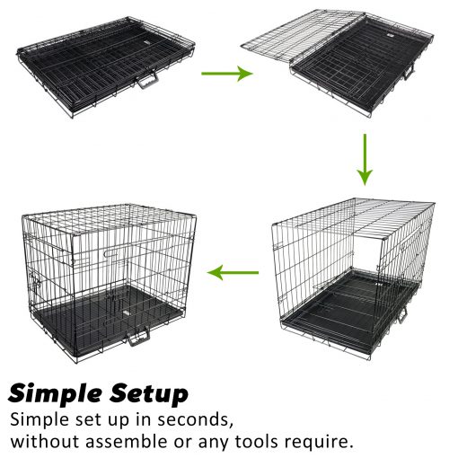 Paw Mate Wire Dog Cage Crate 24in with Tray + Cushion Mat + Cover Combo