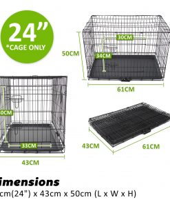 Paw Mate Wire Dog Cage Crate 24in with Tray + Cushion Mat + Cover Combo