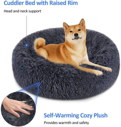 Soft Dog Bed Round Washable Plush Pet Kennel Cat Bed Mat Sofa - 3 Sizes