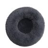 Dog Pet Cat Calming Bed Warm Plush Round Nest Comfy Sleeping Bed Dark Grey