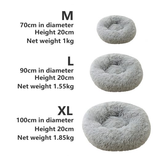 Pet Dog Bed Bedding Warm Plush Round Comfort Dog Nest