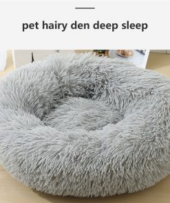 Pet Dog Bed Bedding Warm Plush Round Comfort Dog Nest