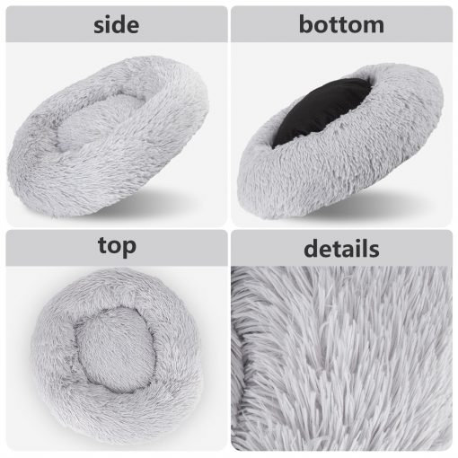 Pet Dog Bed Bedding Warm Plush Round Comfort Dog Nest