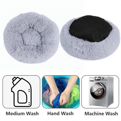 Pet Dog Bed Bedding Warm Plush Round Comfort Dog Nest