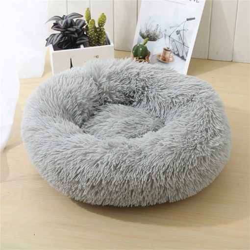 Pet Dog Bed Bedding Warm Plush Round Comfort Dog Nest