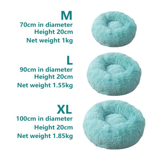 Pet Dog Bedding Warm Plush Round Comfortable Nest Comfy Sleep Kennel