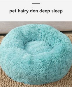 Pet Dog Bedding Warm Plush Round Comfortable Nest Comfy Sleep Kennel