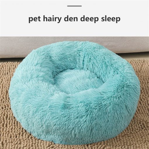 Pet Dog Bedding Warm Plush Round Comfortable Nest Comfy Sleep Kennel