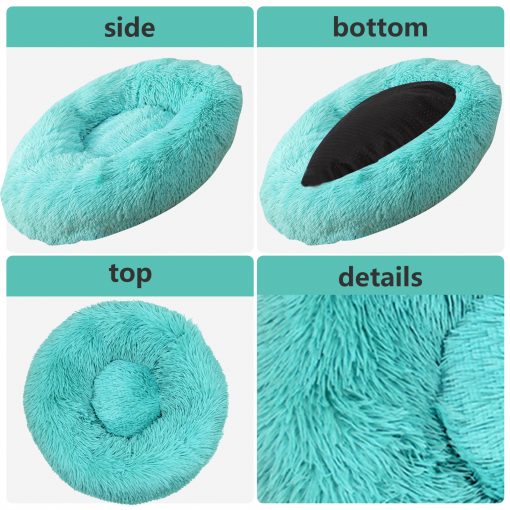 Pet Dog Bedding Warm Plush Round Comfortable Nest Comfy Sleep Kennel