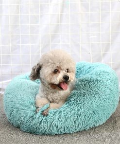 Pet Dog Bedding Warm Plush Round Comfortable Nest Comfy Sleep Kennel