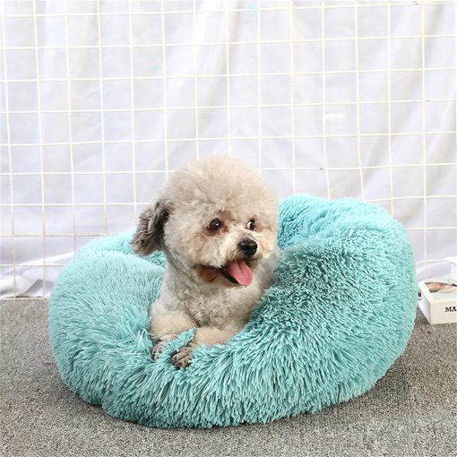 Pet Dog Bedding Warm Plush Round Comfortable Nest Comfy Sleep Kennel