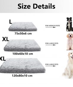 Rectangle Pet Dog Comfort Bed Plush Comfortable Removable Washable Kennel