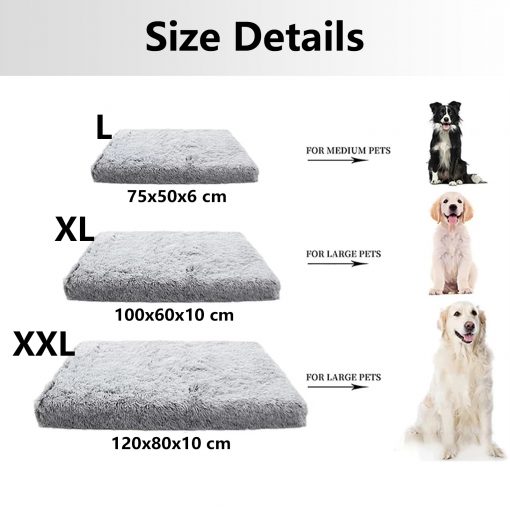 Rectangle Pet Dog Comfort Bed Plush Comfortable Removable Washable Kennel