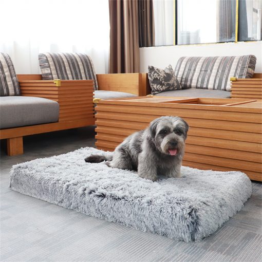 Rectangle Pet Dog Comfort Bed Plush Comfortable Removable Washable Kennel