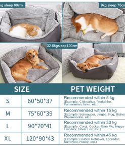 Sofa-Style Dog Bed Waterproof Washable Soft High Back Comfy Sleeping Kennel