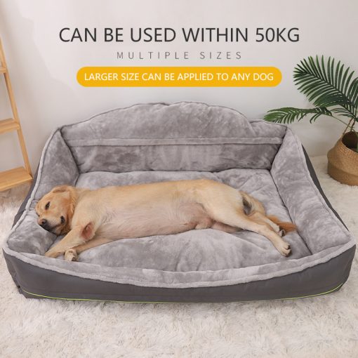 Sofa-Style Dog Bed Waterproof Washable Soft High Back Comfy Sleeping Kennel