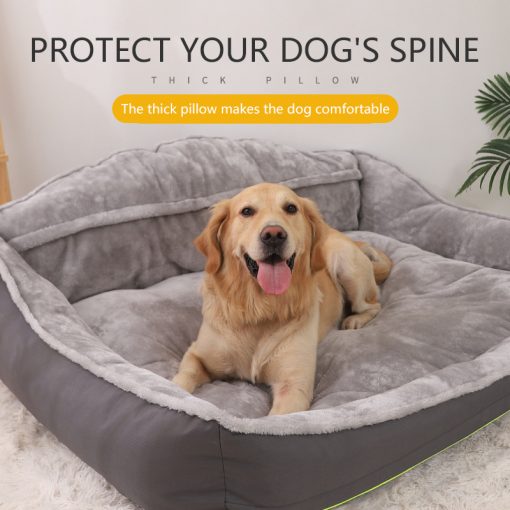 Sofa-Style Dog Bed Waterproof Washable Soft High Back Comfy Sleeping Kennel