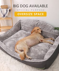 Sofa-Style Dog Bed Waterproof Washable Soft High Back Comfy Sleeping Kennel