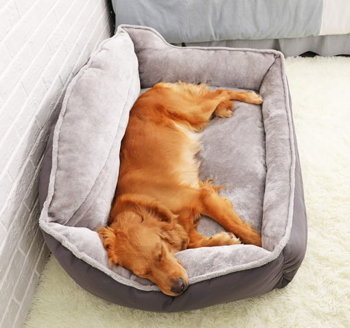 Sofa-Style Dog Bed Waterproof Washable Soft High Back Comfy Sleeping Kennel