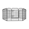 Heavy Duty Comfortable Pet Dog Game Fence Foldable 6/8 Panels Metal Dog Fence Black