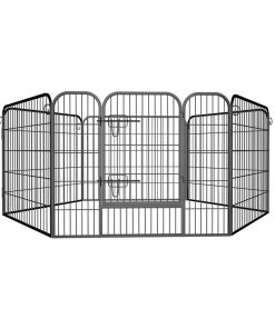 Heavy Duty Comfortable Pet Dog Game Fence Foldable 6/8 Panels Metal Dog Fence Black