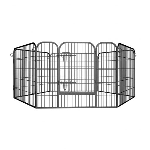 Heavy Duty Comfortable Pet Dog Game Fence Foldable 6/8 Panels Metal Dog Fence Black