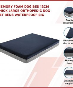 Memory Foam Dog Bed Thick Large Orthopedic Dog Pet Beds Waterproof Big