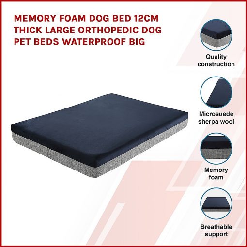 Memory Foam Dog Bed Thick Large Orthopedic Dog Pet Beds Waterproof Big