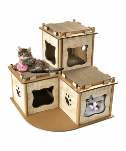 Cat Cardboard House Tree Tower Condo Scratcher Pet Post Pad Mat Furniture